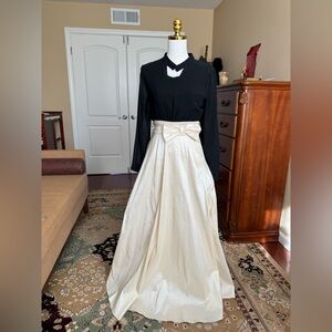 Elegant Cream Maxi Skirt